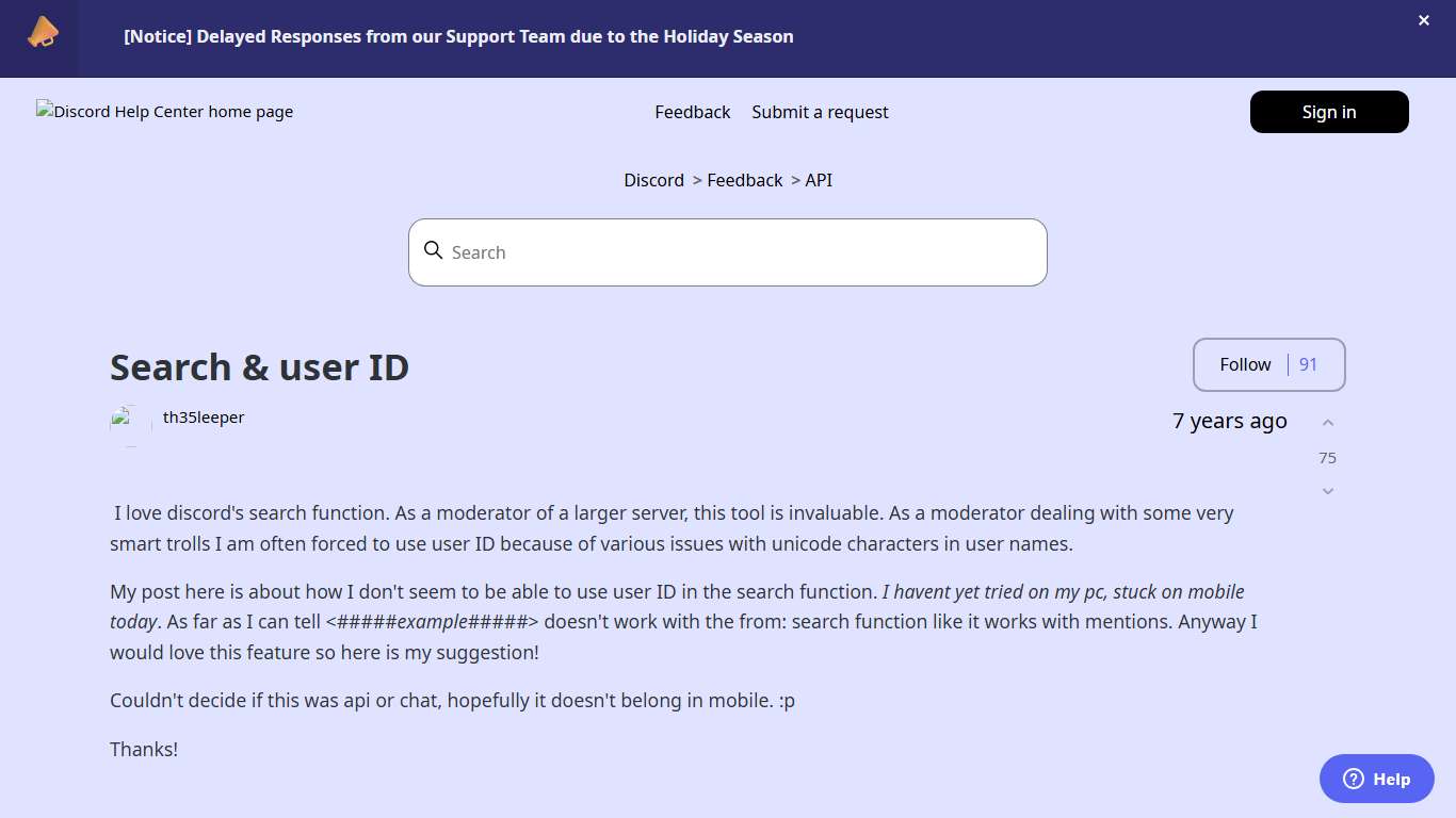Search & user ID – Discord